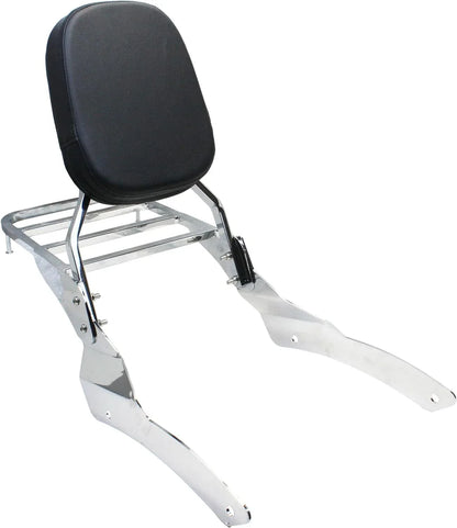 Chrome Backrest Sissy Bar Luggage Rack for Yamaha Vstar 650 400 Classic (98-18)