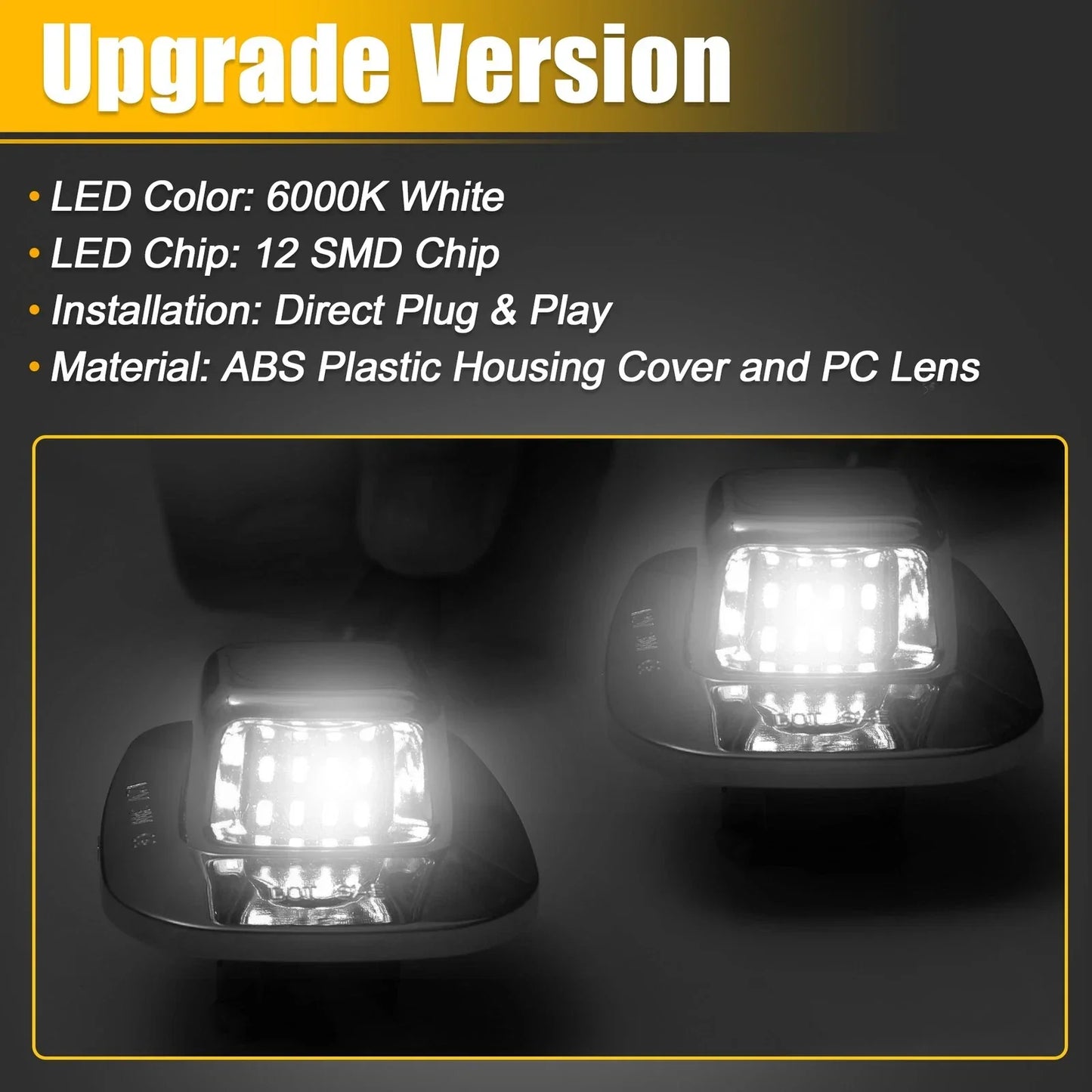 2 x LED License Plate Light Assembly for Chevy C1500 C2500 (1999-2006)