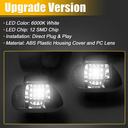 2 x LED License Plate Light Assembly for Chevy C1500 C2500 (1999-2006)