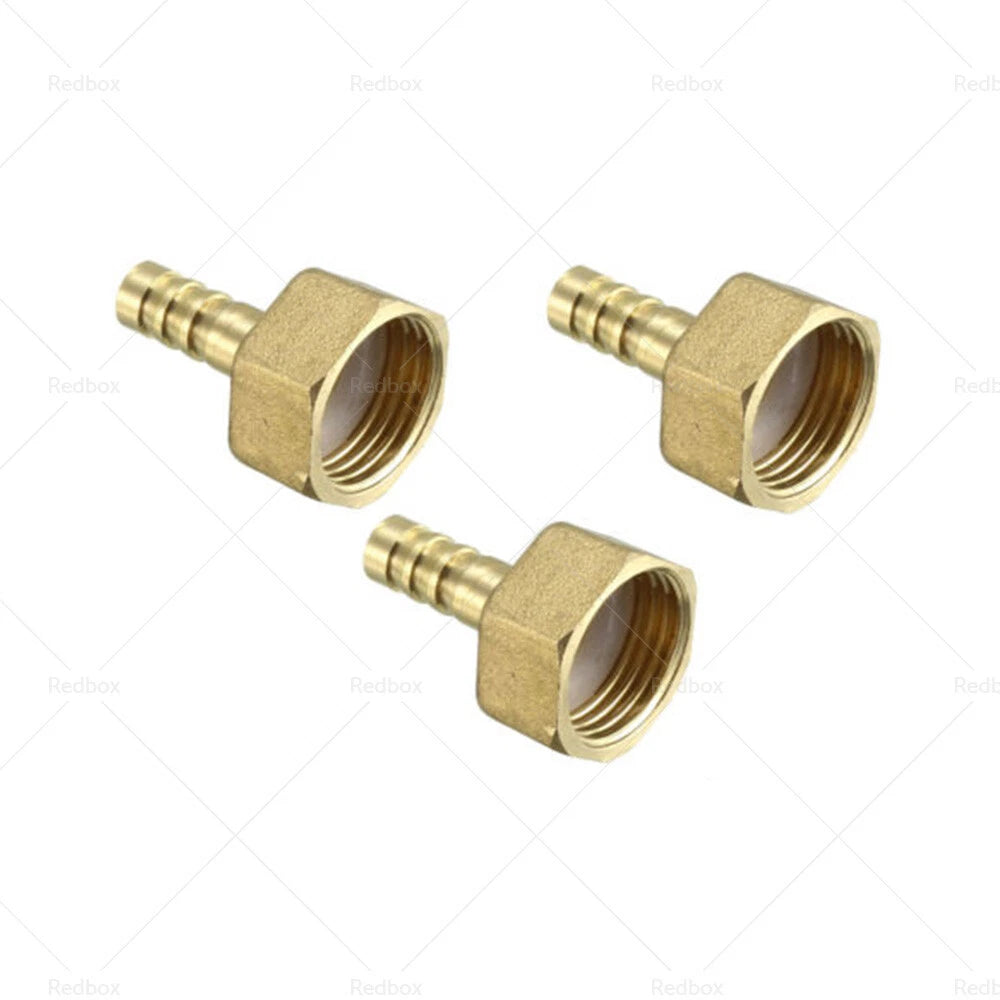 3 x 1/2" BSP Female Thread to 12mm Hose Brass Barb Coupler Connector