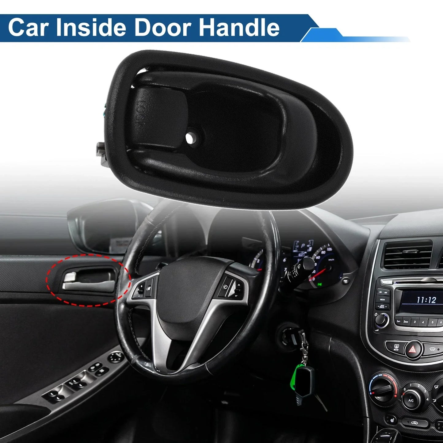 Interior Door Handle for Hyundai Elantra (1996-2000) Black