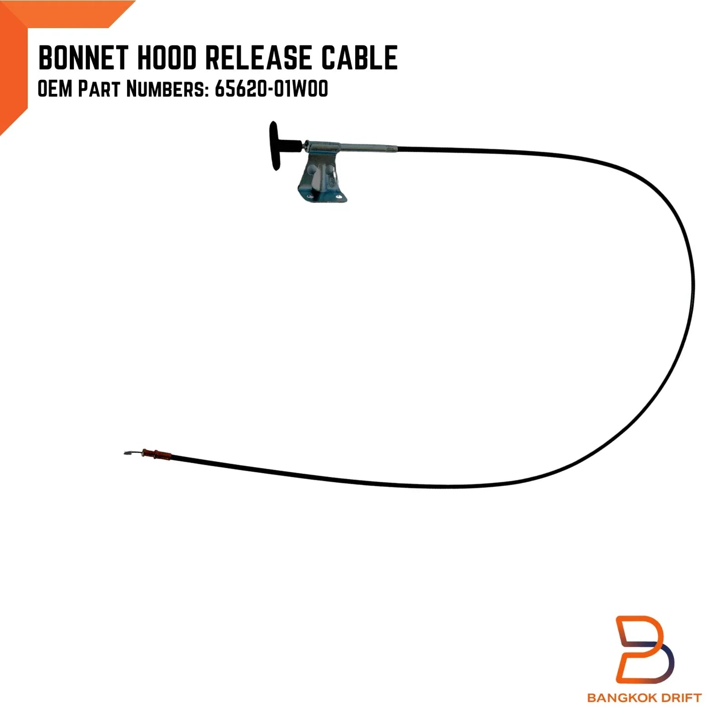 Hood Release Lock Control Cable for Nissan Datsun 720 Pickup (79-91)