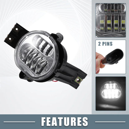 LED Fog Lights for Dodge Ram 2500 (2010-2023) - 1 Pair White Lights