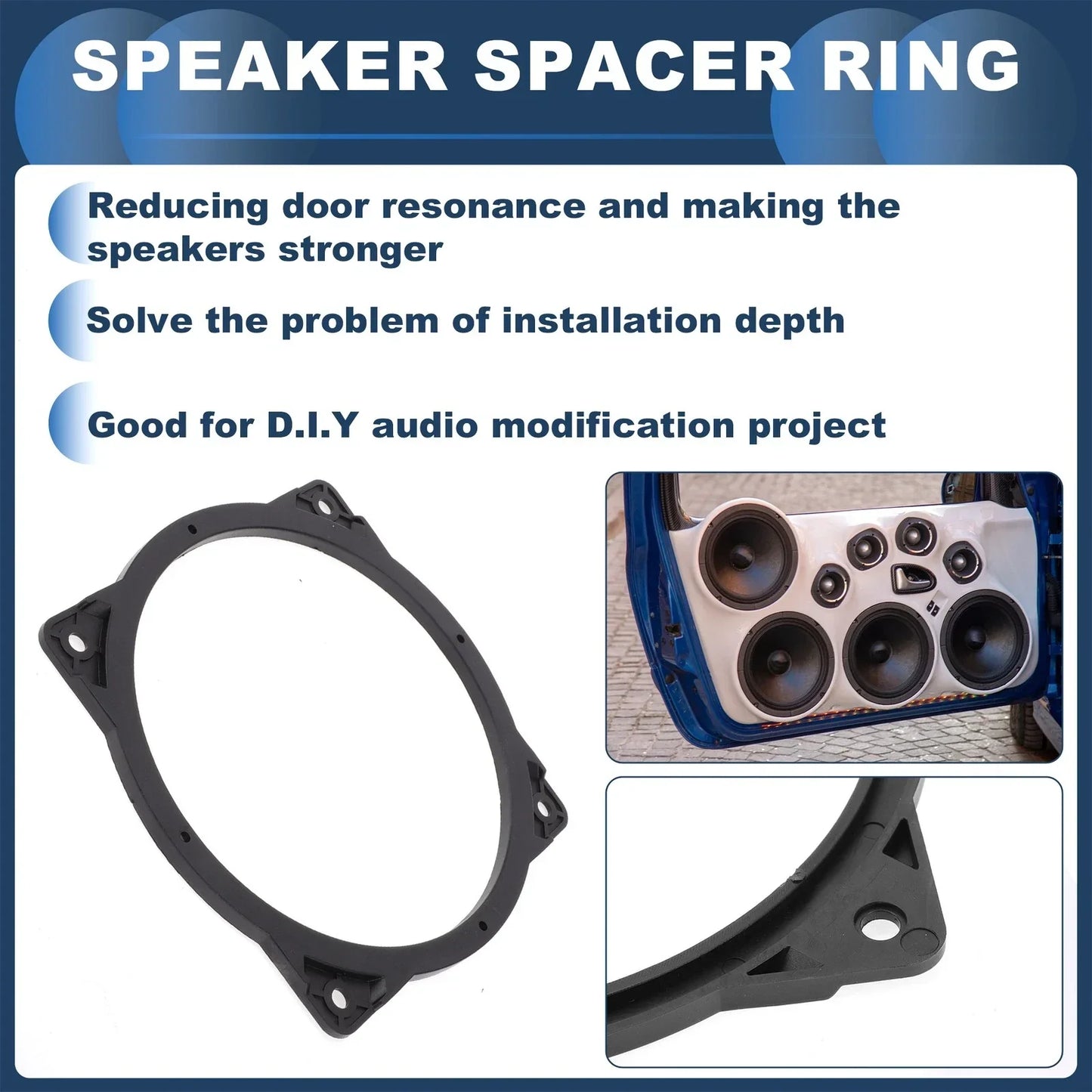 6.5" Speaker Spacer Ring Adaptor for Hyundai  - 2 x Pcs