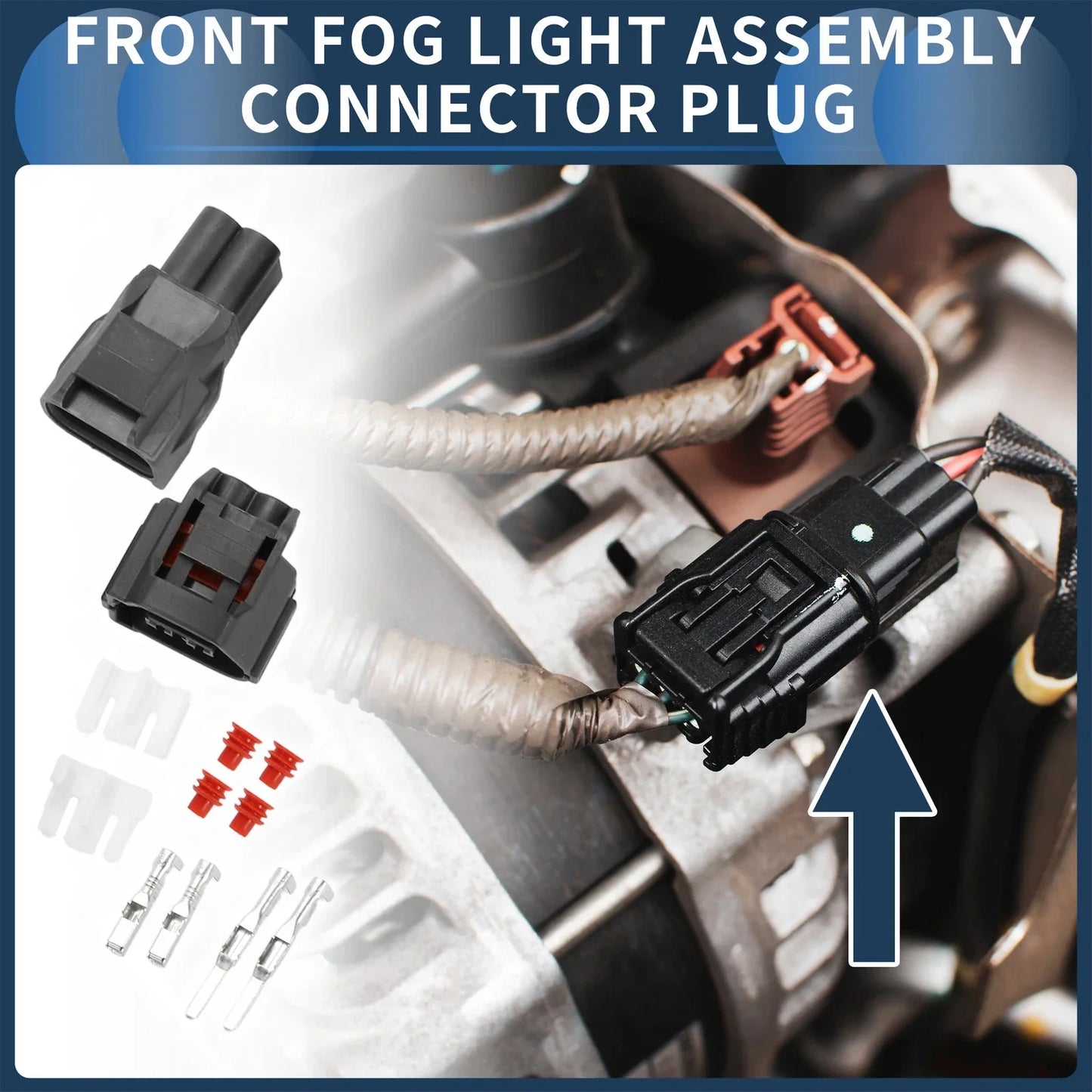 2 x Front Fog Light Assembly Connector Plug for Chevrolet