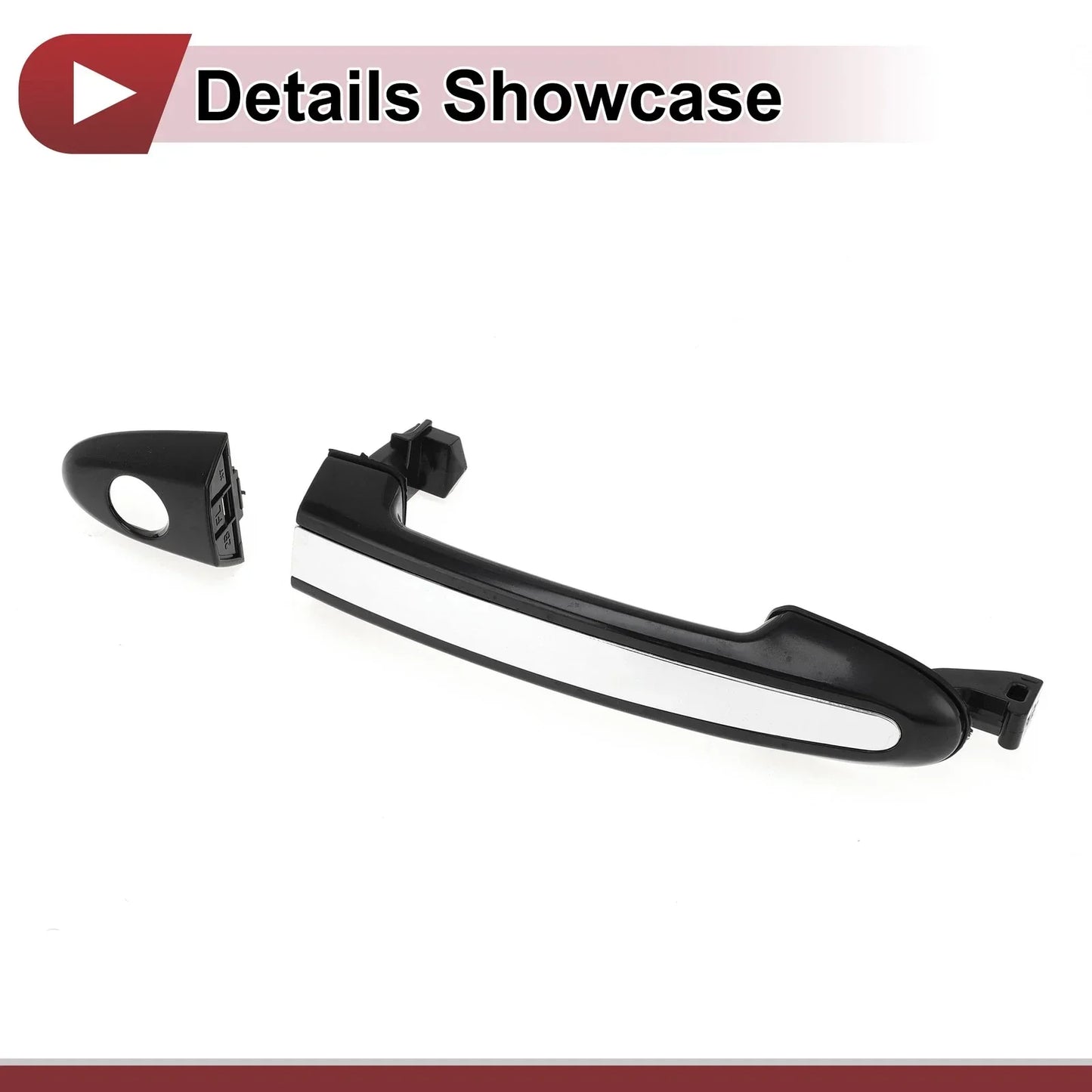 Door Handle Grip for Hyundai Santa Fe Front Left (2013-2018) Black Silver Tone