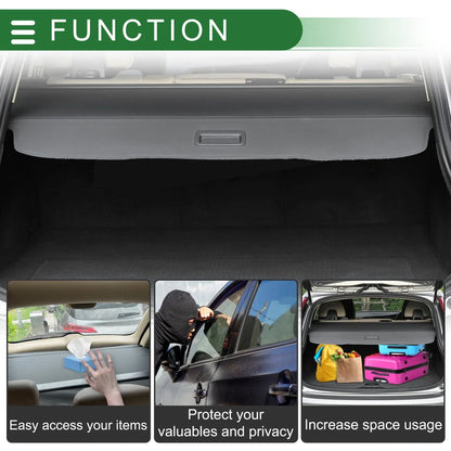 Retractable Cargo Cover for Lexus NX200t (2015-2017) Gloss Black