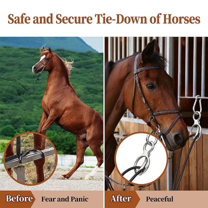 Horse Tie Ring with Eye Bolts & Snaps for Horses