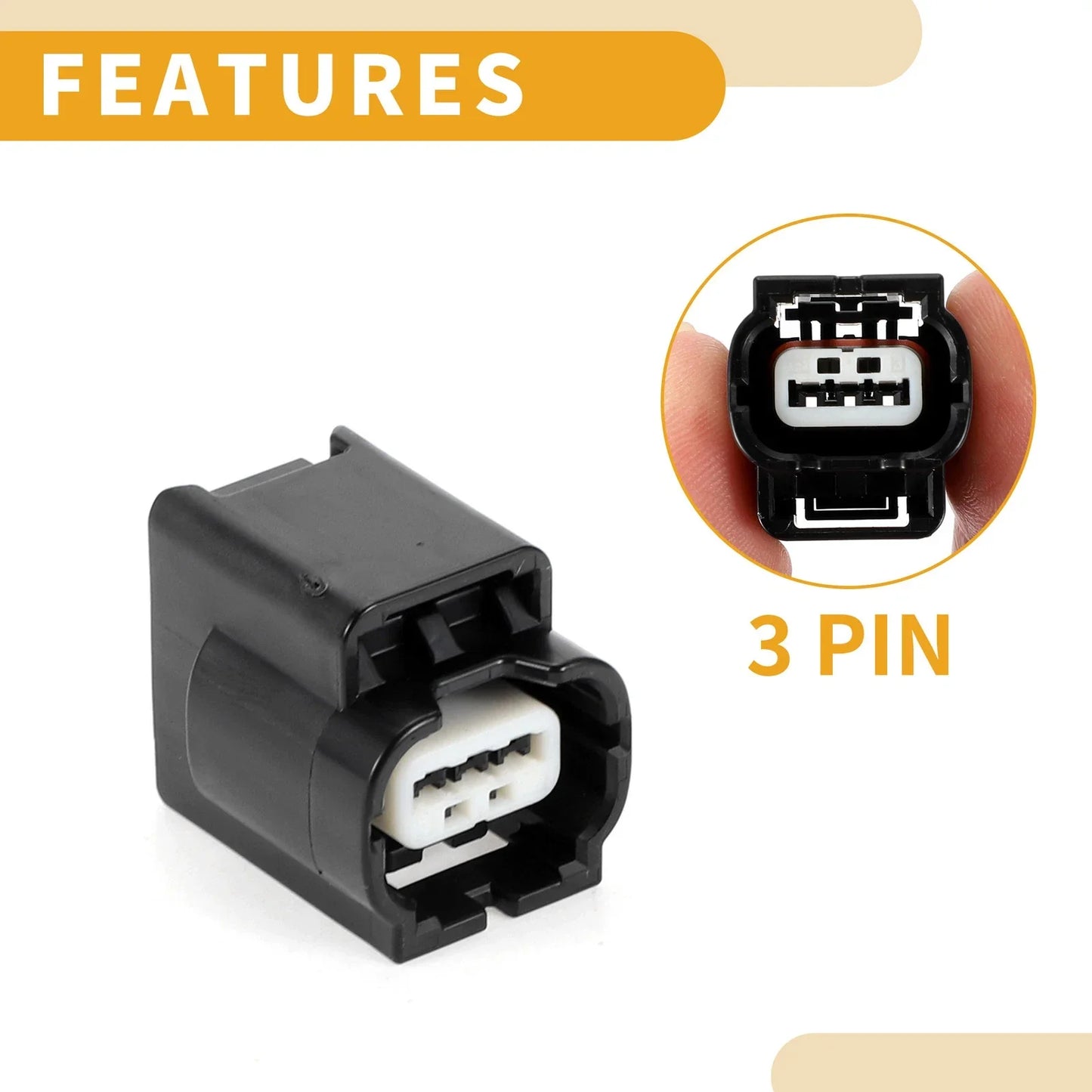 3 Pin Front Turn Signal Connector Plug for Honda Accord (2013-2015)