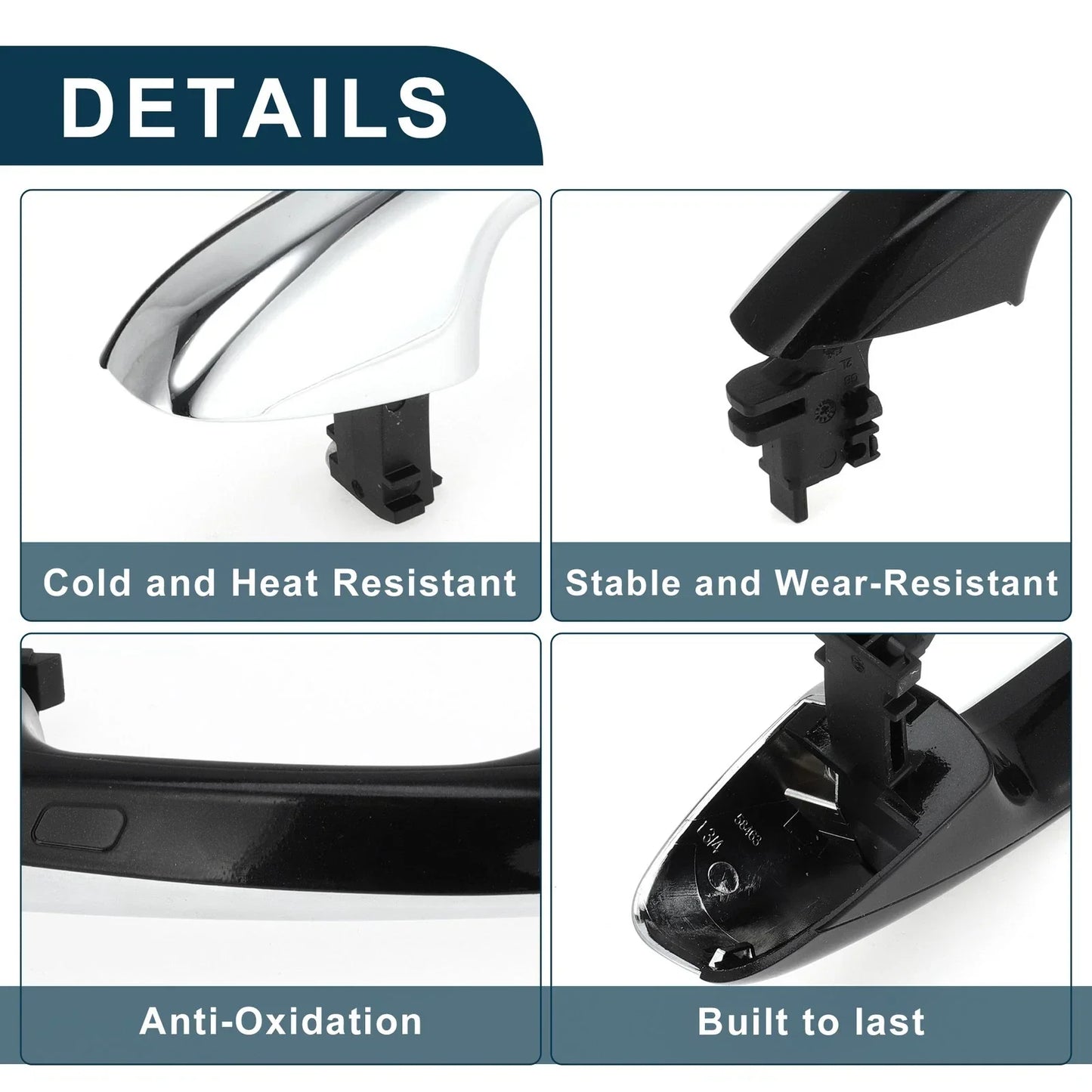 Exterior Door Handle for Mercedes-Benz W205 (2015-2023) Black Silver Tone