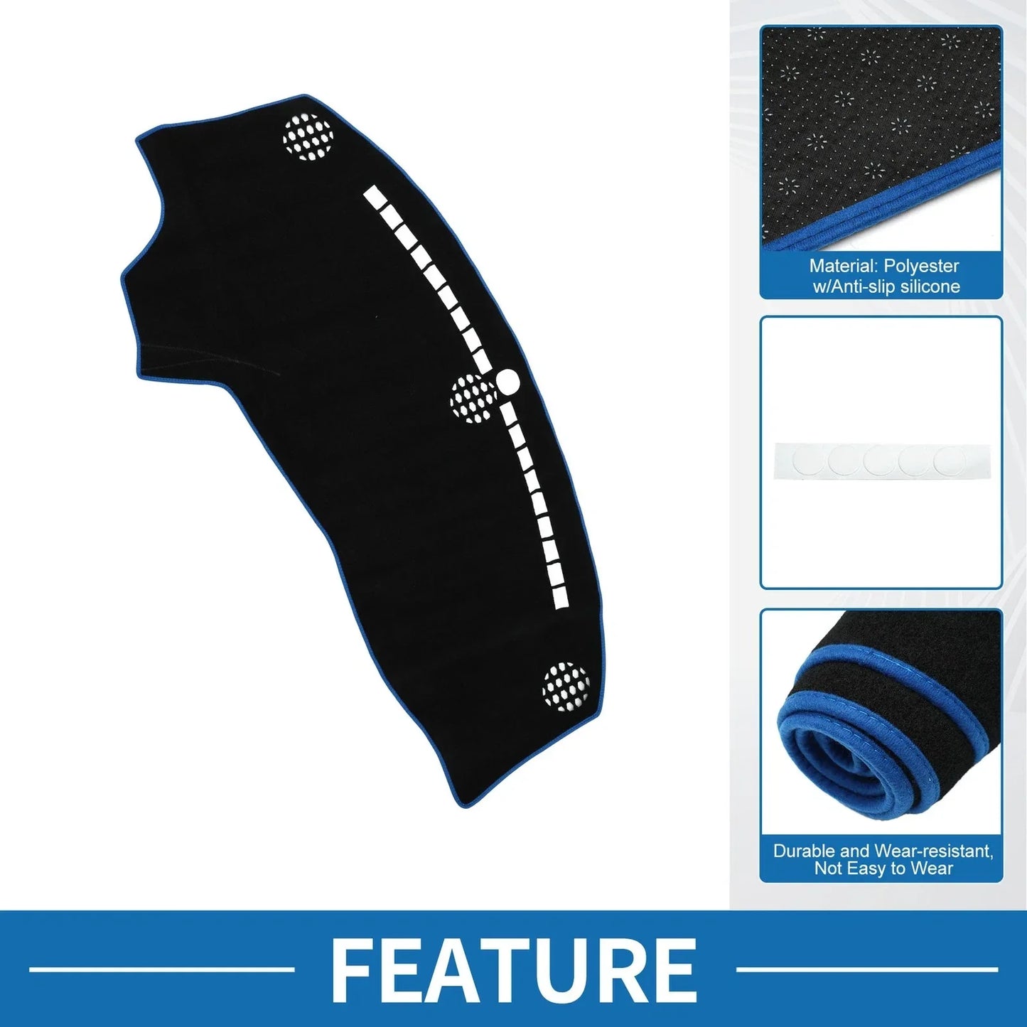 Dashboard Cover Mat for Dodge Challenger Accessories 2015-2024 Black Blue