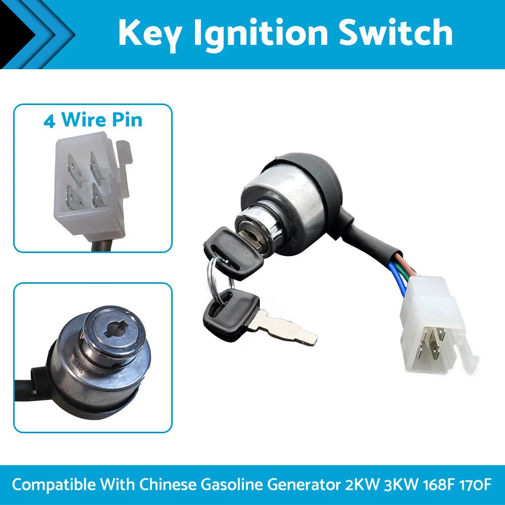 4 Wire Ignition Switch for Chinese Gasoline Generator 2KW 3KW 168F 170F