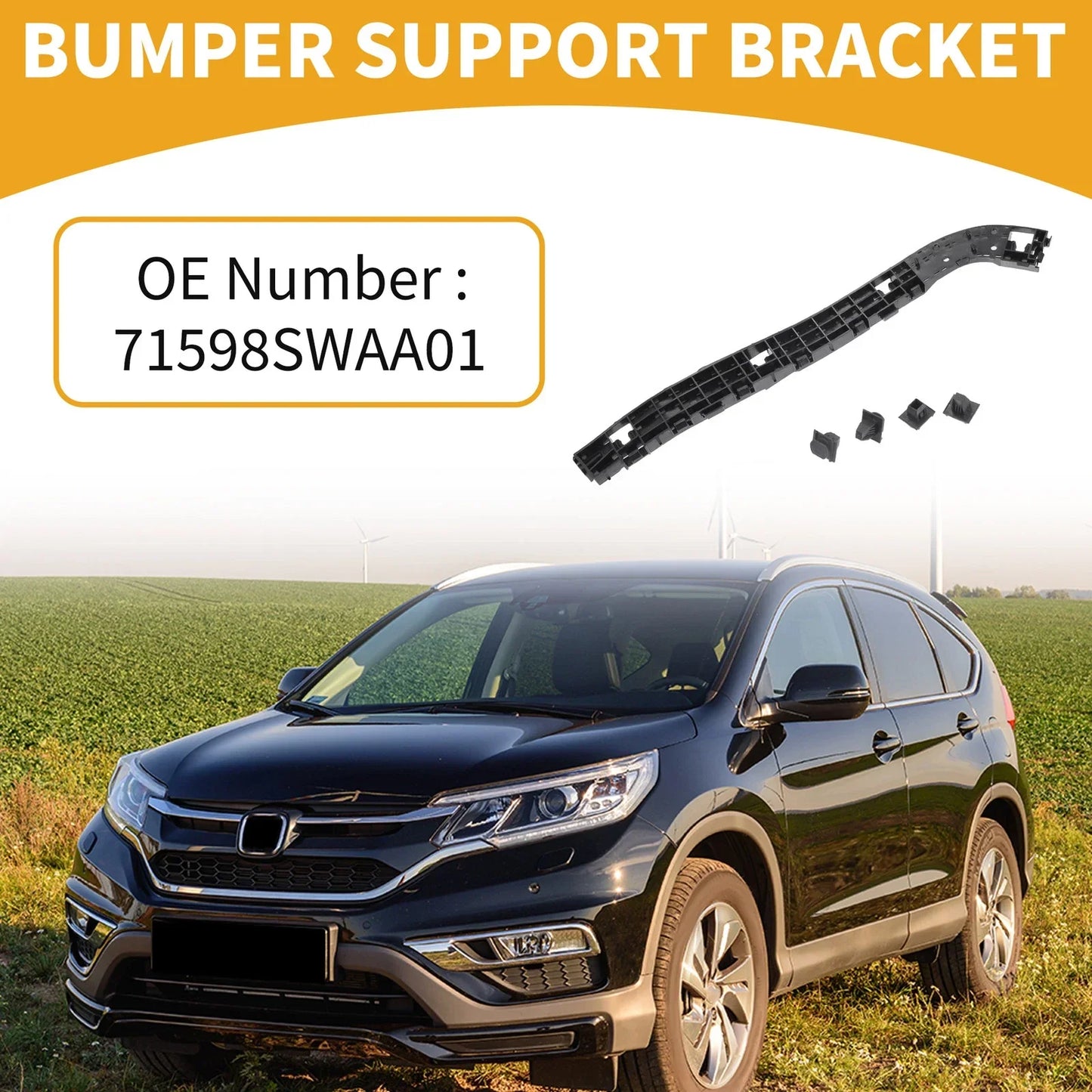 Rear Bumper Support Bracket for Honda CR-V 2007-2011 1 x Black ABS