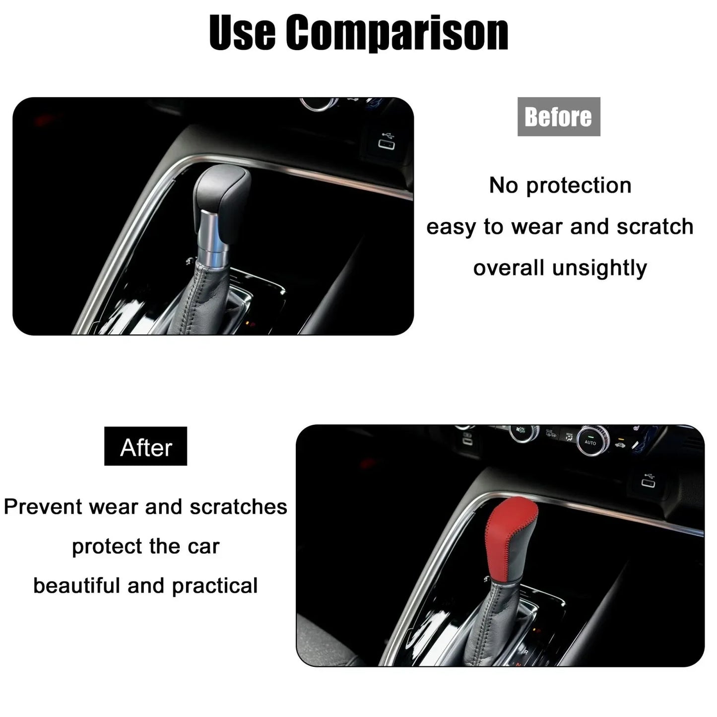 Car Gear Shift Knob Cover for Honda Accord (2018-2022) - 1 x Black Red