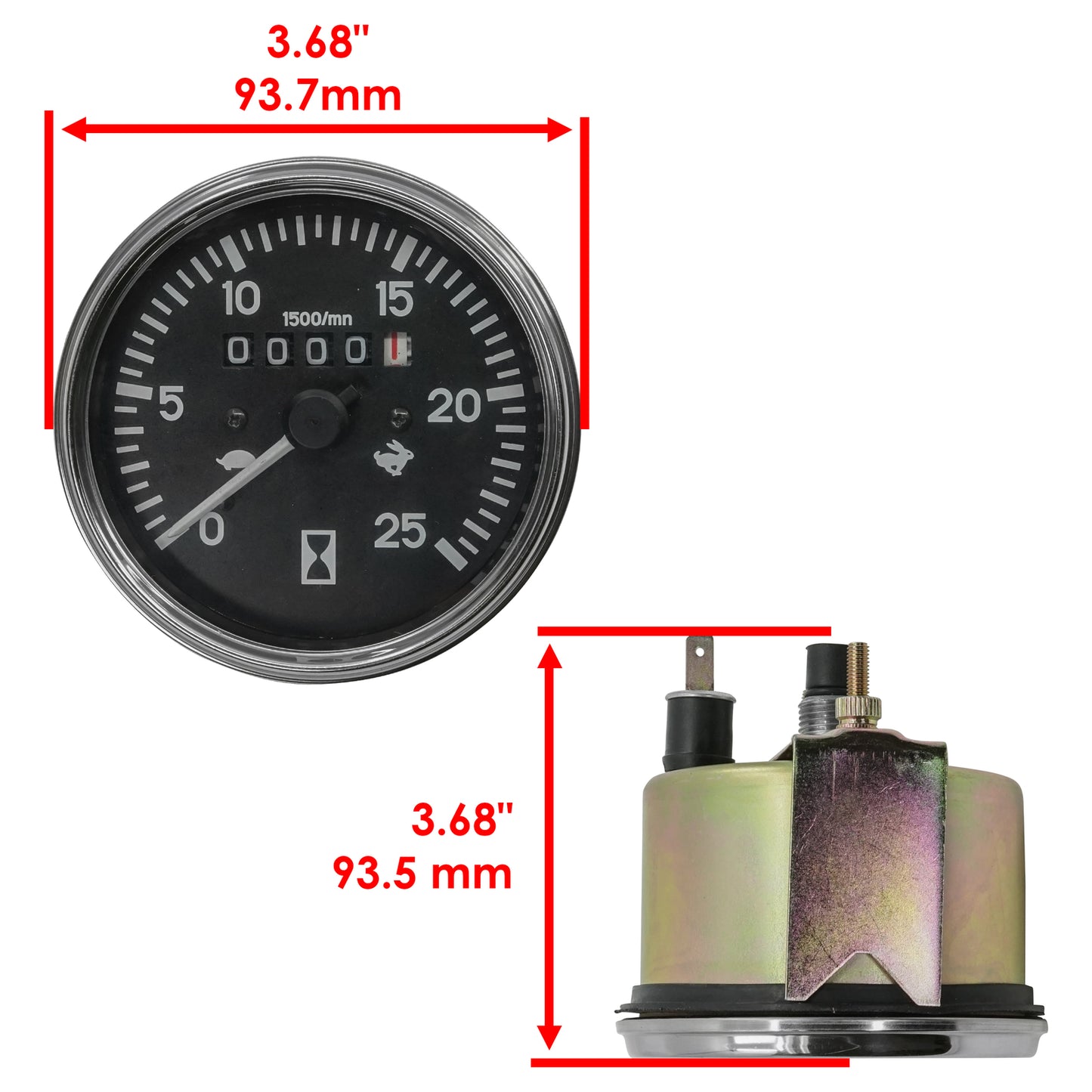 Caltric Tachometer Replacement for Massey Ferguson 575 590 592 595 50E (2001–2013)