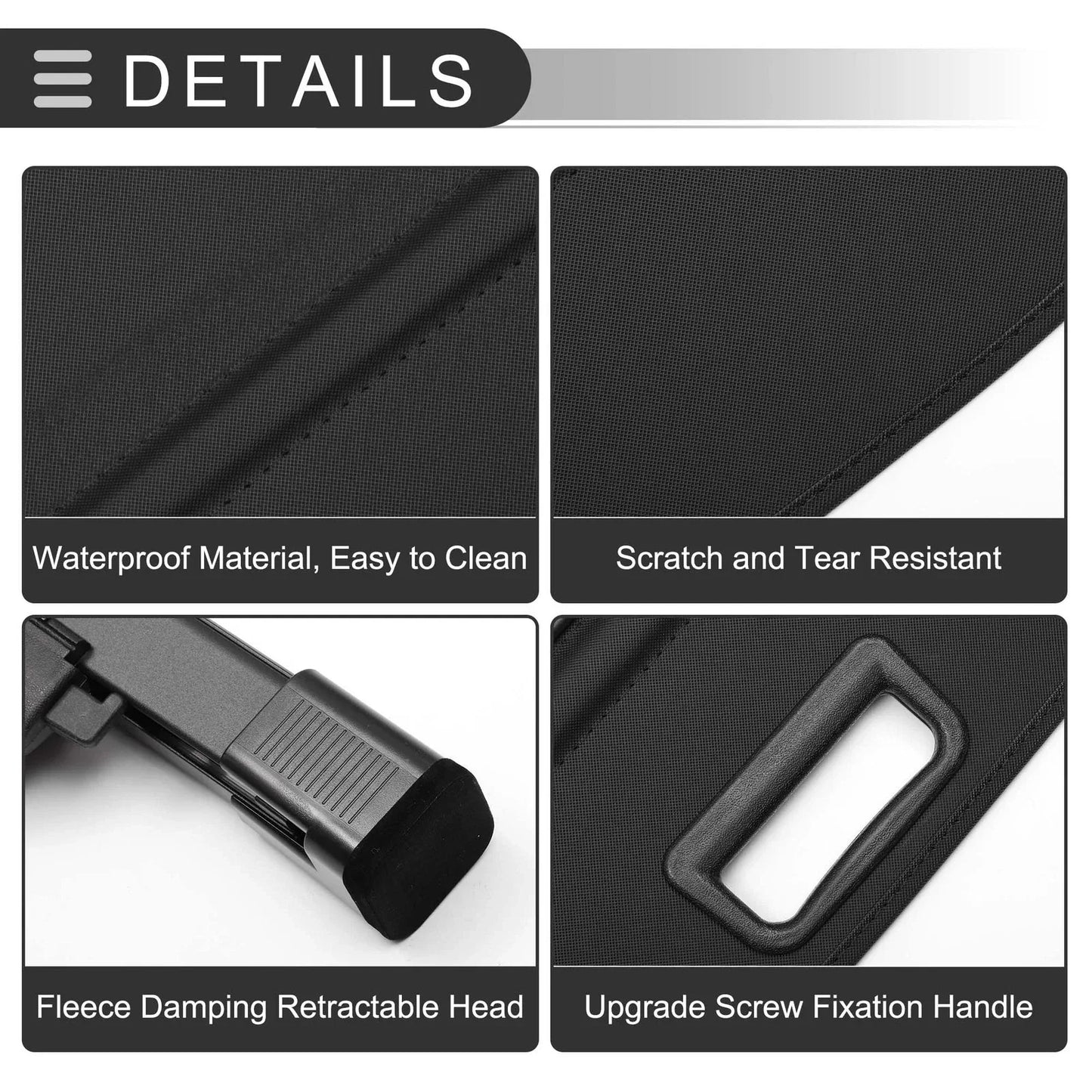 Retractable Cargo Cover for Hyundai Santa Fe Sport 2015-2018 Gloss Black