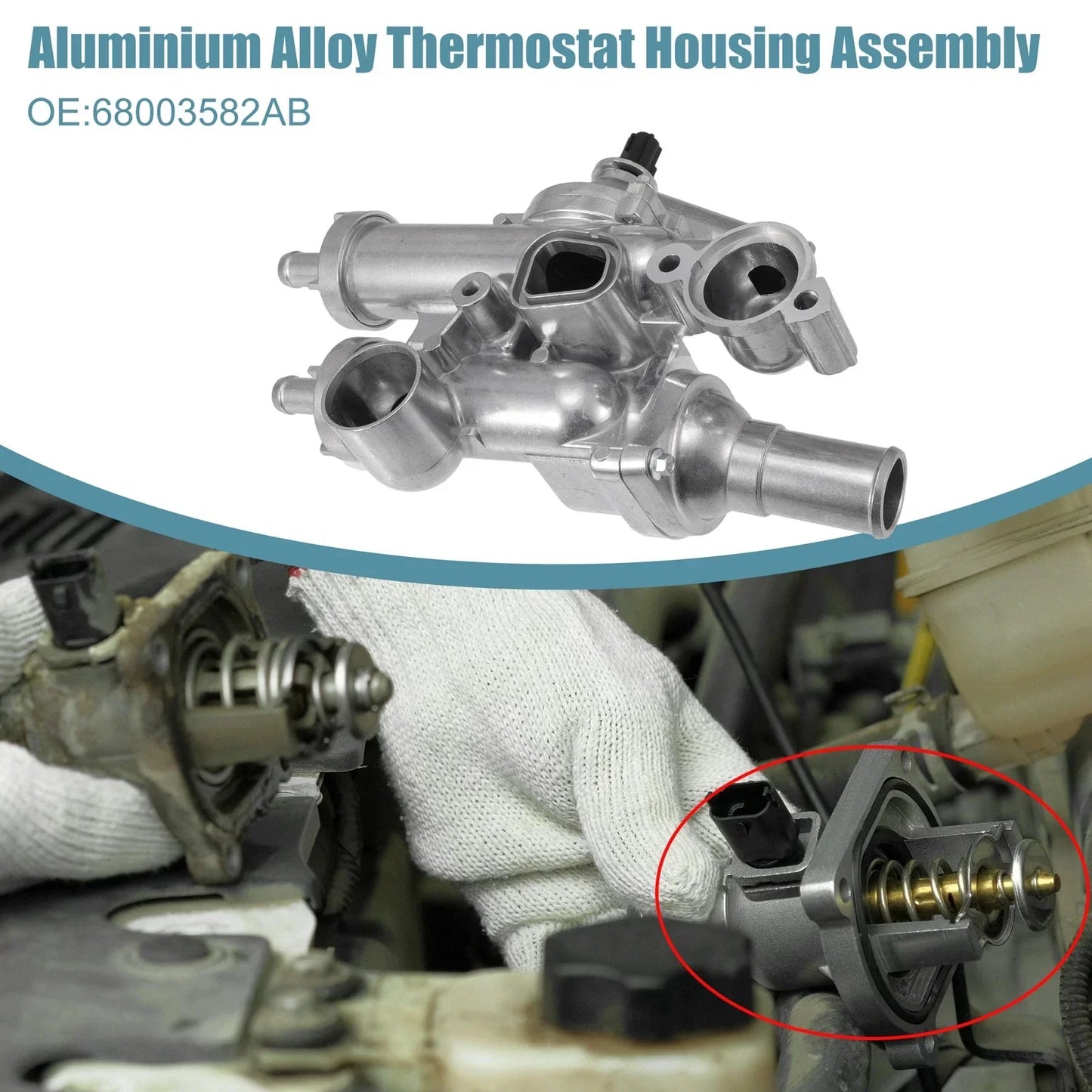 Upgraded Aluminum Thermostat Housing for Chrysler Dodge Jeep (2005-2010)