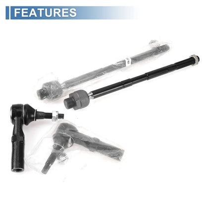 4 x Front Inner Outer Tie Rod End Link Kit for Dodge Ram 1500 (2002-2005)