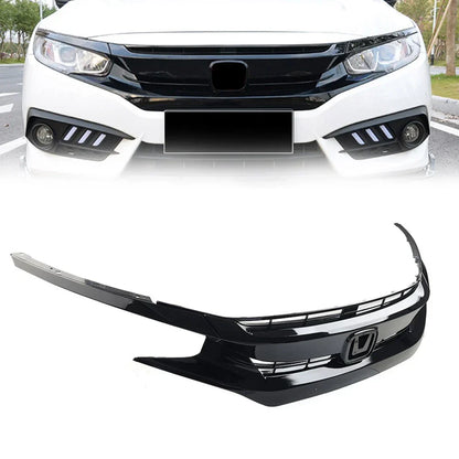 Front Upper Bumper Mesh Grille for Honda Civic Coupe Sedan (2016-2018)