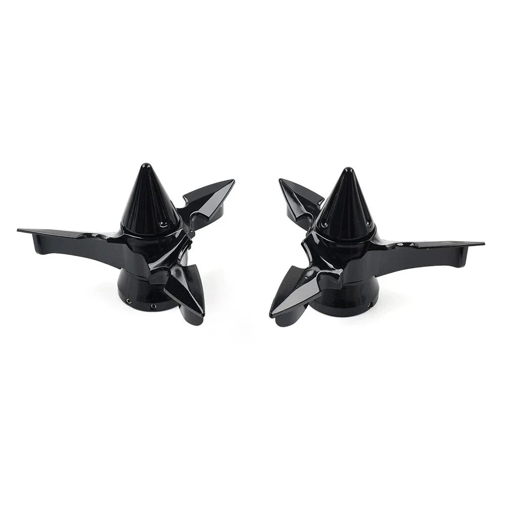 Spun Blade Spinning Front Axle Cap Nut Covers for Harley Softail Dyna