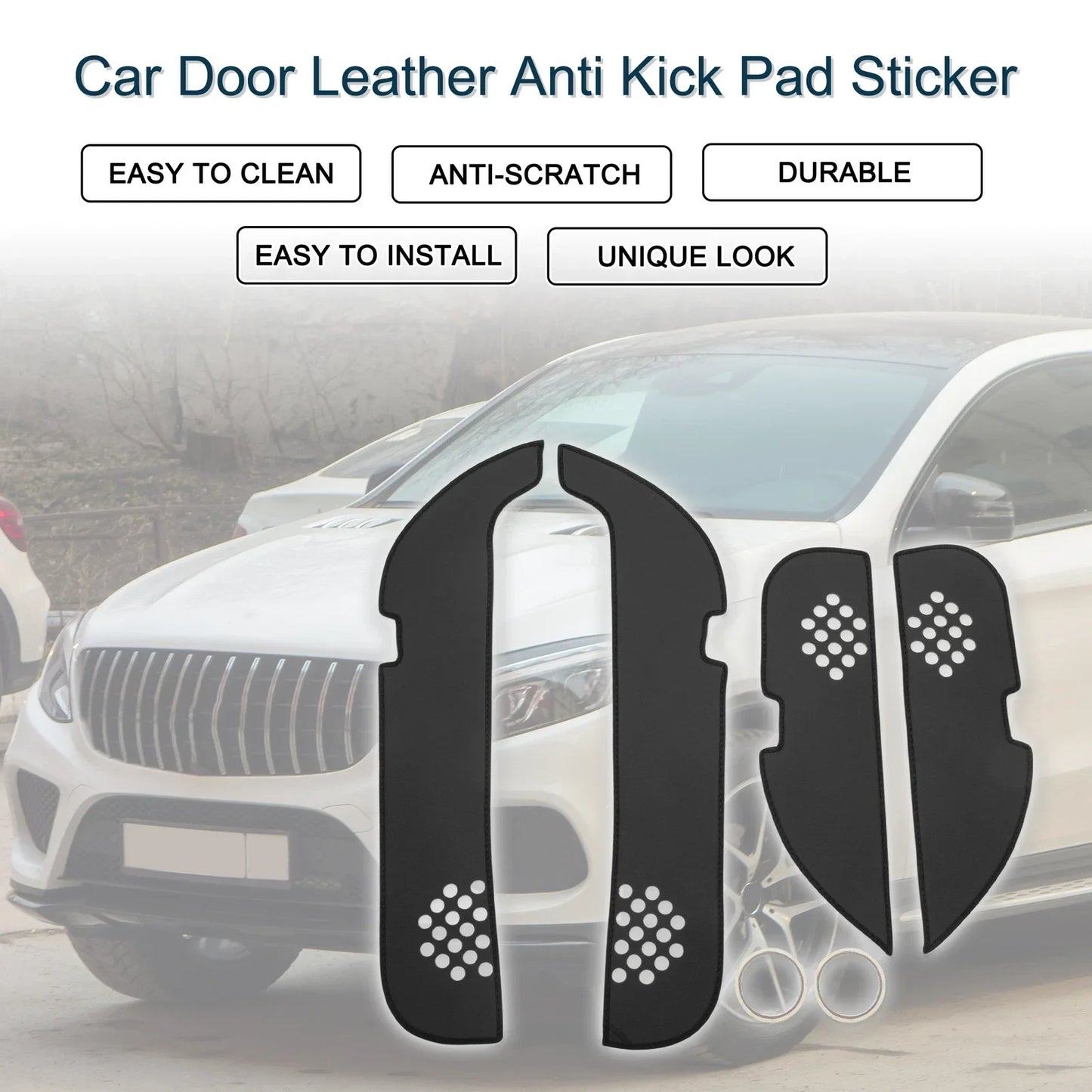 Car Door Leather Anti Kick Pad Sticker for Mercedes-Benz GLE (2017-2019)