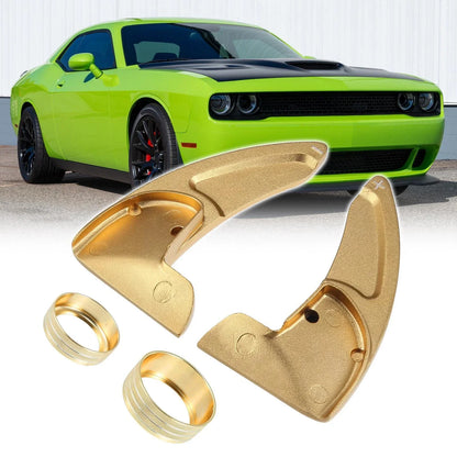 Gold Tone Inner Paddle Shifter AC Volume Knob Cover Ring for Dodge Charger