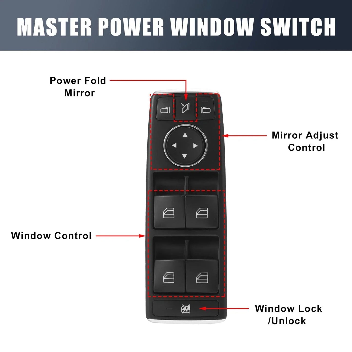Driver Side Power Window Switch for Mercedes-Benz CL63 AMG (2010)