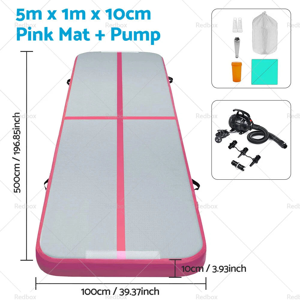 Air Track Mat with Pump for Swimming Pools, Parkour & Entertainment