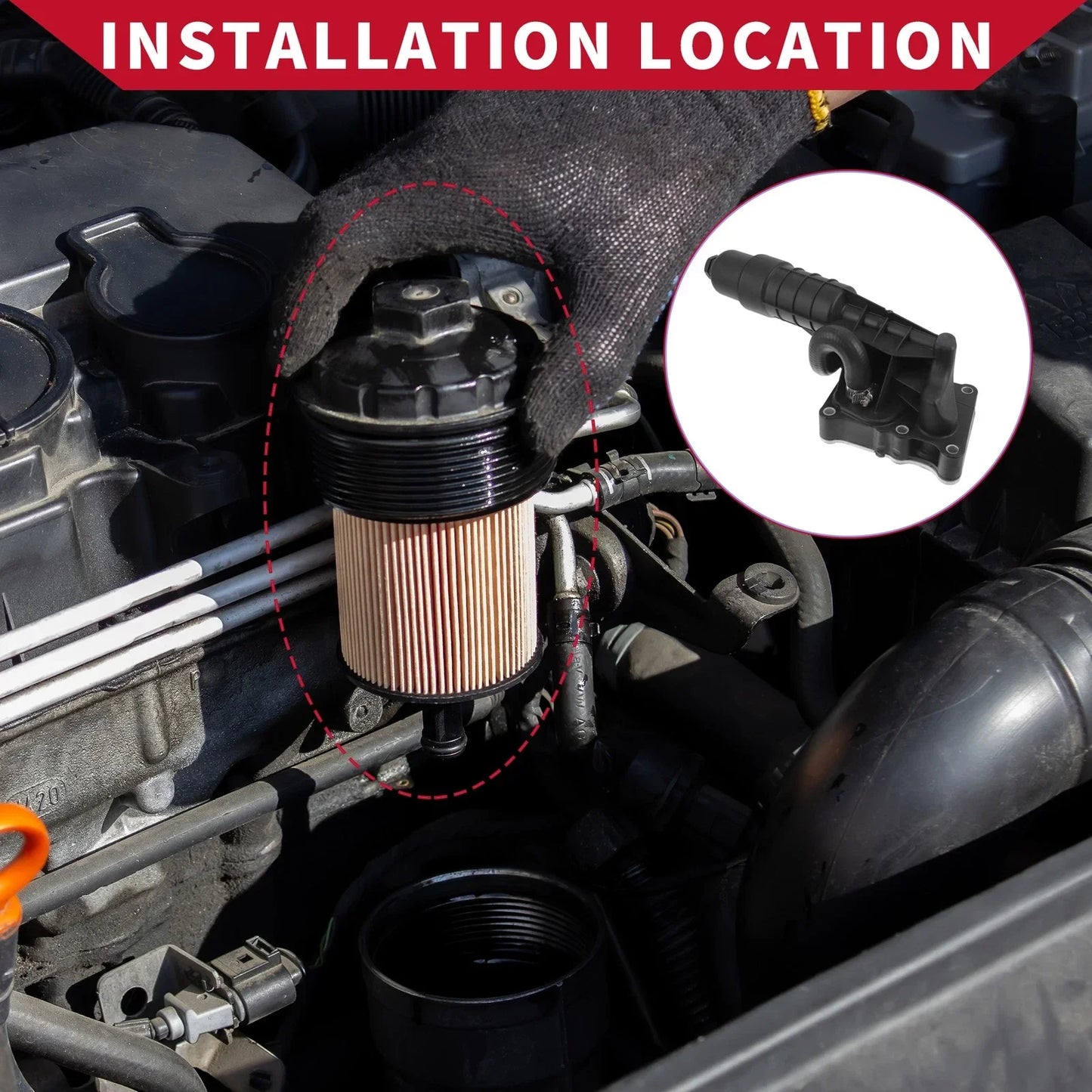 Engine Oil Filter Base Housing for Mercedes-Benz C250 (2012-2015)