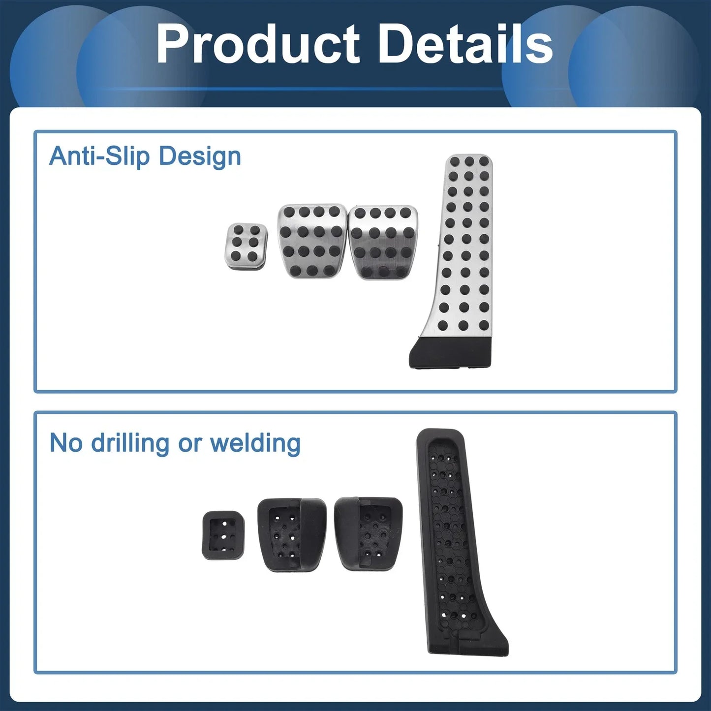 4 Pcs Manual Transmission Foot Accelerator Pedal Covers for Mercedes Benz C-Class