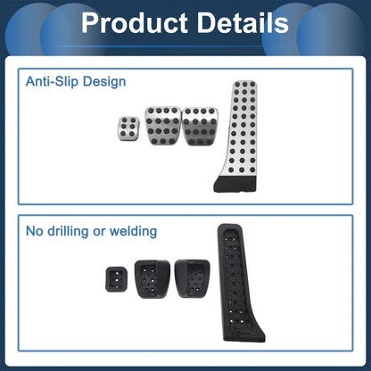 4 Pcs Manual Transmission Foot Accelerator Pedal Covers for Mercedes Benz C-Class
