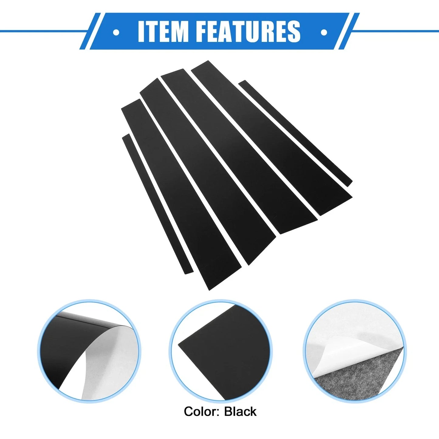 6 x Pillar Post Trim Covers for Honda Accord Sedan (2008-2012) Black