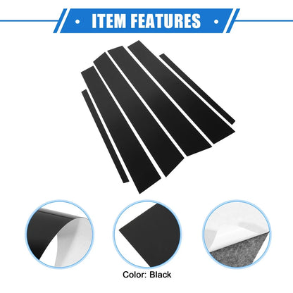 6 x Pillar Post Trim Covers for Honda Accord Sedan (2008-2012) Black