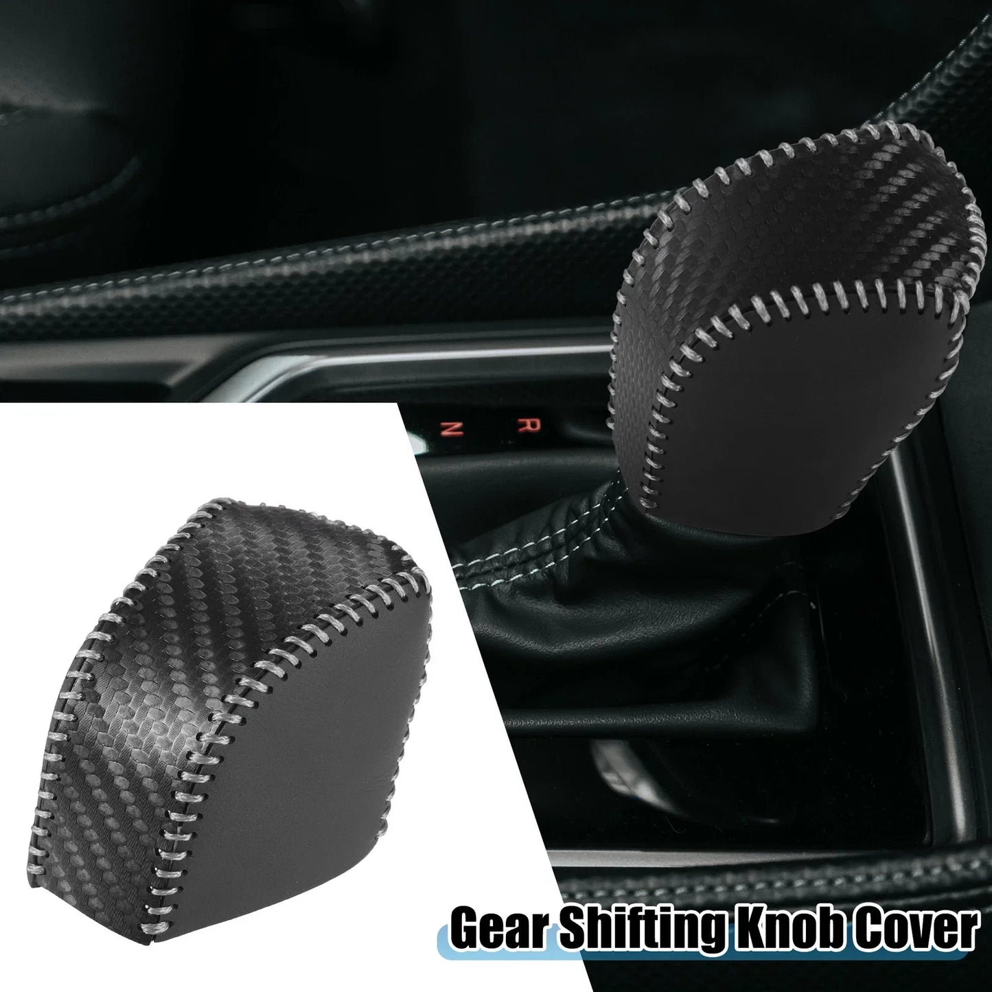 Auto Gear Shifting Knob Cover for Lexus NX250 2022-2023 Black Gray Stitching