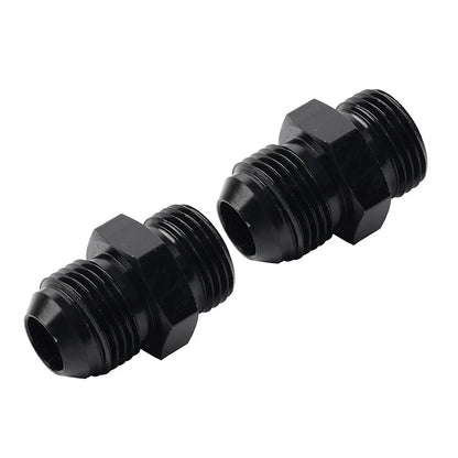 Black Aluminum AN10 Flare to 6AN ORB Male Fitting Adapter w/ O-Rings