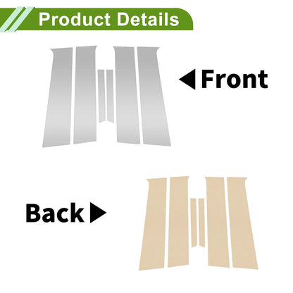 6 Pcs Silver Tone Pillar Window Trim for Chevy Aveo (2007-2011)