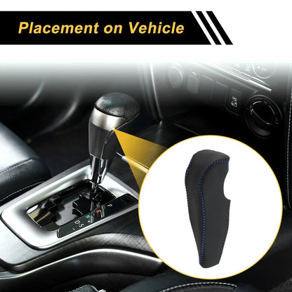 Car Gear Shift Knob Cover for Honda Civic 2006-2011 Black Blue Faux Leather