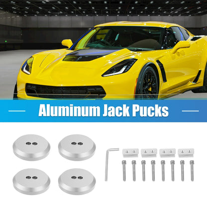 4pcs Jack Pad for Chevrolet Corvette & Porsche Frame Rail Silver Tone
