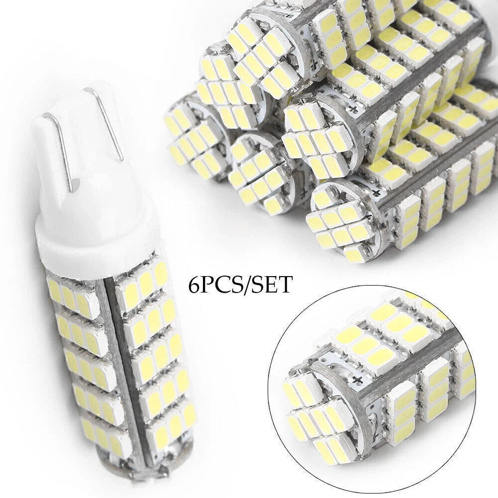 6 x 24V T10 1206 68 SMD LED White Bulbs for Car Door Lights