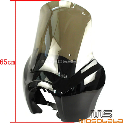 15'' Headlight Fairing & Smoke Windscreen for Harley Low Rider, Street Bob (99-17)