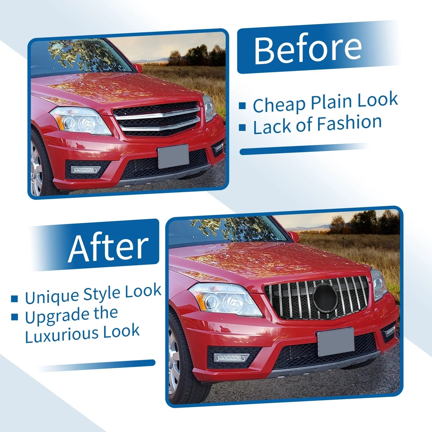 Front Upper Bumper Grille for Mercedes-Benz GLK300 (2013-2015)