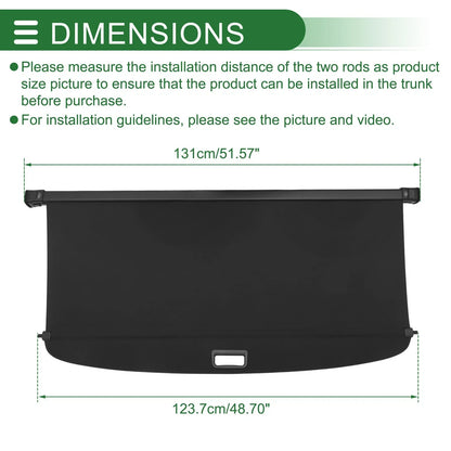 Retractable Cargo Cover for Mercedes-Benz GLS 2012-2018 Gloss Black