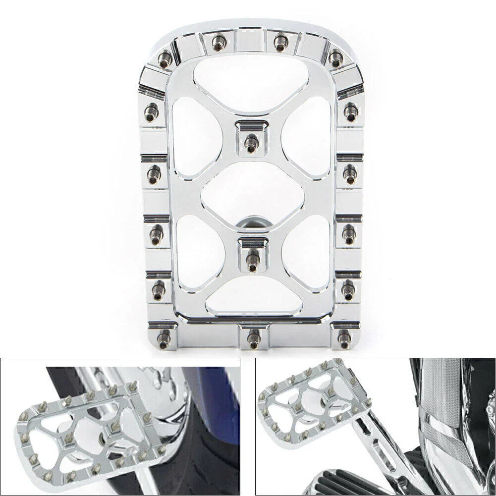 CNC Chrome MX Style Large Brake Pedal Pad Cover for Harley Electra Glide, Softail