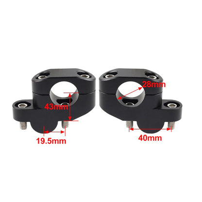 28mm Offset Handlebar Clamp Mount for Honda, Suzuki, Yamaha, Kawasaki