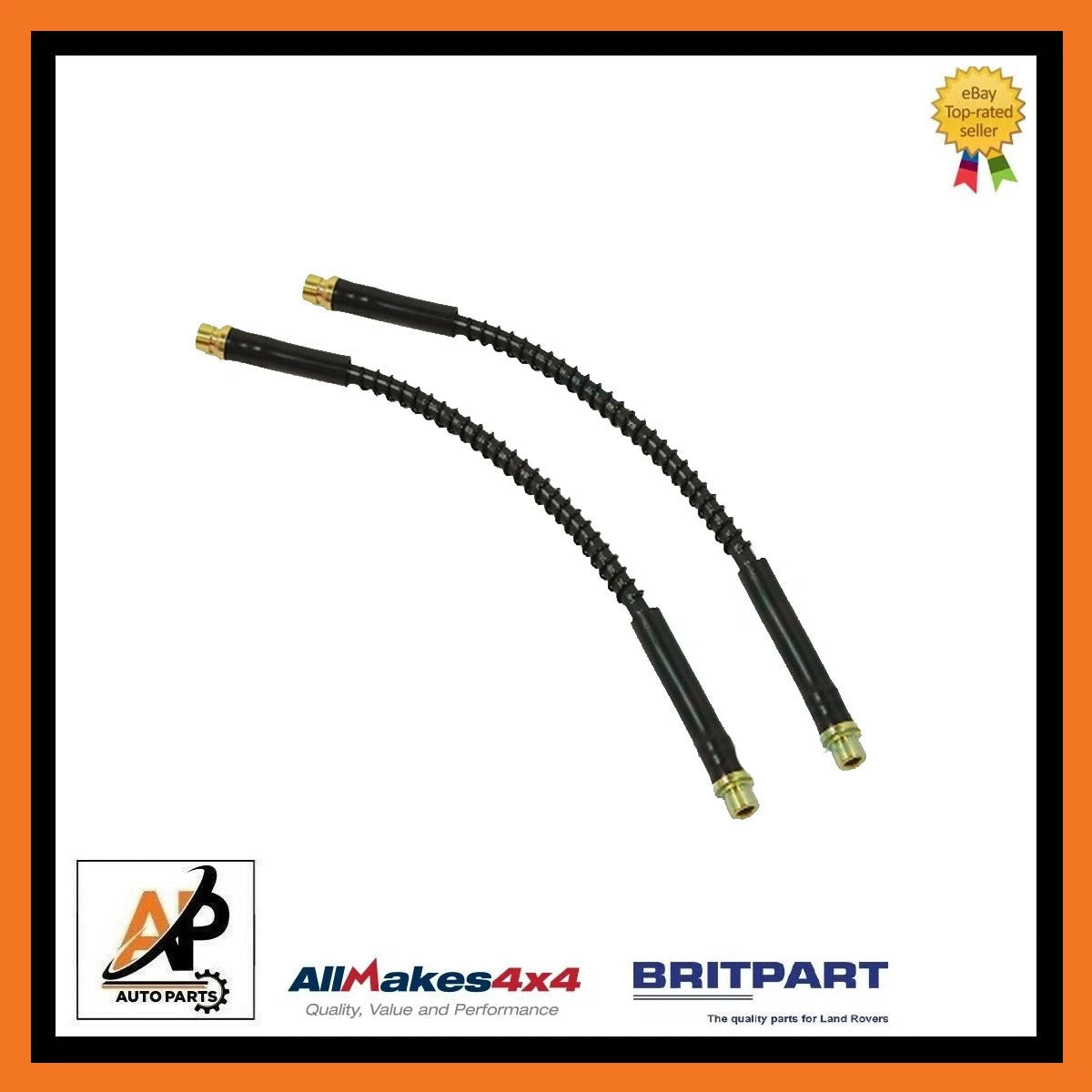 Front Brake Flexi Hose Pipe Replacement (2X) for Land Rover Discovery 1 (1989–1998)