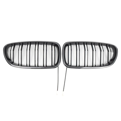 Glossy Black Front Kidney Grille with Light Strip for BMW 5-Series (2010-2016)
