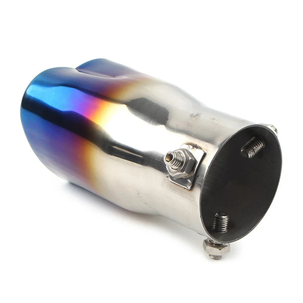 Stainless Steel Heart Shaped Exhaust Pipe Tail Muffler Tip for Car Blue