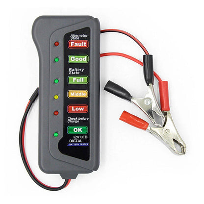 Digital Battery Alternator Tester with 6 LED Lights for DC12V Vehicles