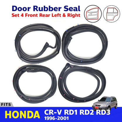 Door Rubber Seal Weatherstrip Set 4 Fits Honda CR-V CRV RD1 RD2 RD3 1996-01