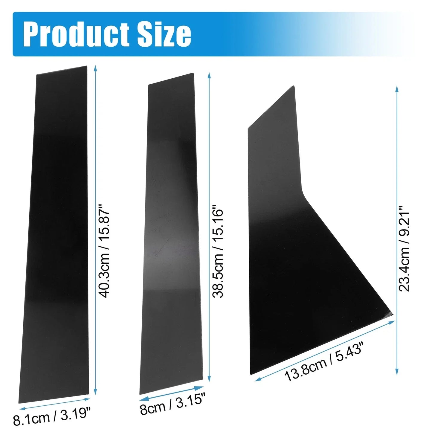 6 x Pillar Post Side Door Window Covers for Honda Civic Sedan (2016-2021)